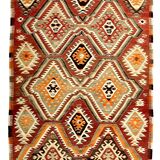 Red Brown Tribal Turkish Kilim Rug 146x292Cm SK 35174