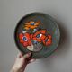Decorative ceramic plate handmade country decoration