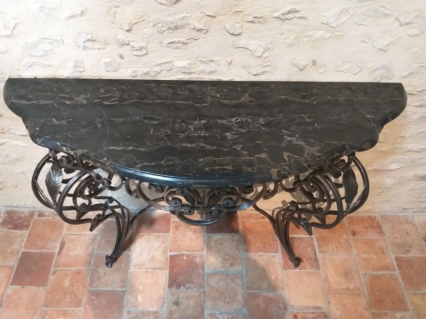 Forged iron console