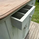 Buffet d’office sur plinthe en chêne gris mastic
