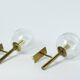 Brass and glass wall lights, vintage, 1960 by Hillebrand.