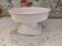Compotier sur piédouche en céramique blanche liseré rose