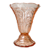 Vintage Art Deco style pink glass vase