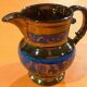 Pot à lait pichet XIXème faïence de Jersey A décor de frises bleues feuillagées