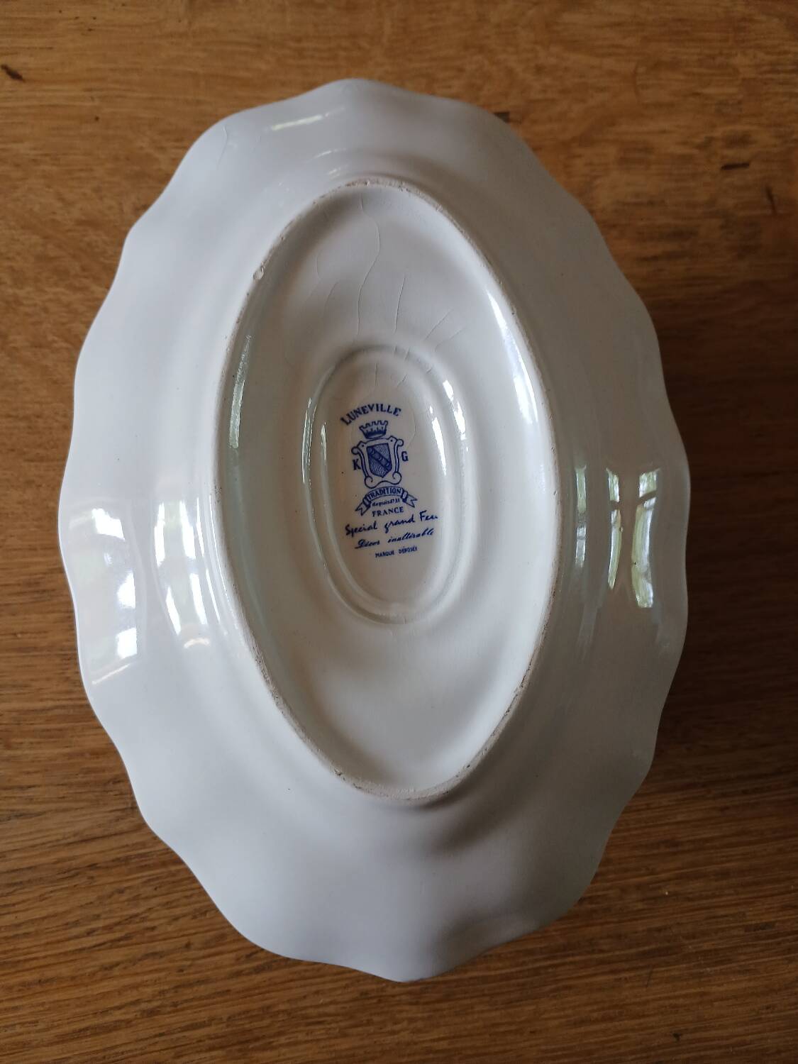 Old Lunéville earthenware sauce boat