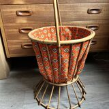 Vintage rattan sewing basket