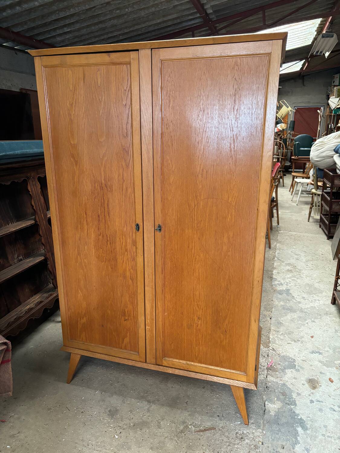 Vintage Parisian wardrobe with compass feet