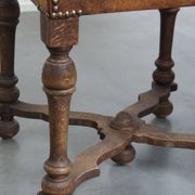 Set of 2 Wooden and Sheepskin Leather Dining Chairs from the Early 1900s
