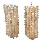 Pair of mother-of-pearl pendant chandeliers, 1970s.