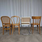 Set of 4 Mix & Match Dining Chairs with Cane Seat / Mid-Century Dining Furn
