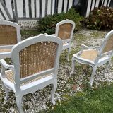 Set of 4 cane armchairs