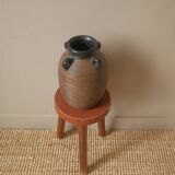 Vase with handles in vintage ceramic handmade pottery tribal ethnic decoration