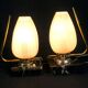 Mid 20th Century Marble Brass and Opaline Bed-Side Lamps, Maison Arlus, France - a Pair