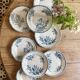 Set of 8 vintage flat ironstone plates - Mismatched -