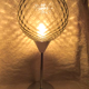 Lamp smoked glass - foot metal 1960
