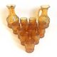 Service à orangeade verre texturé ambre Empoli 2 carafes 12 verres Années 70