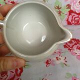 Round milk pot old vintage pink iridescent metallic art deco