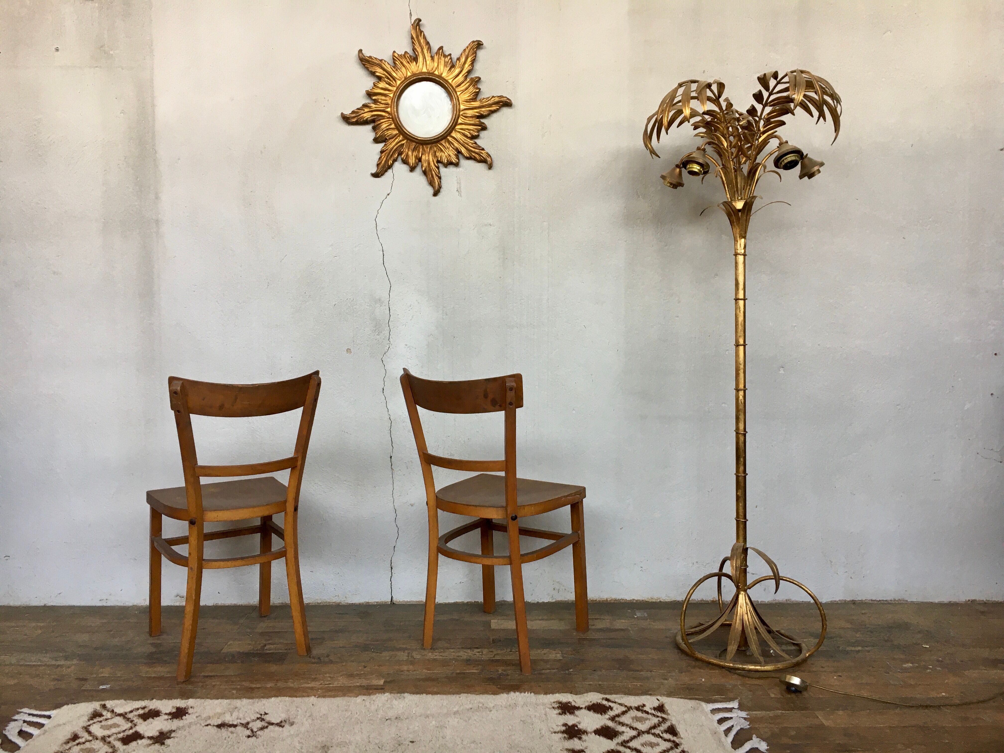 Paire de chaises bistrot troquet Fischel 1950