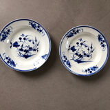 2 deep plates Tournai porcelain 20th century