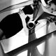 Stoff Nagel designer candle holder in genuine chrome-plated metal, Denmark 1960s