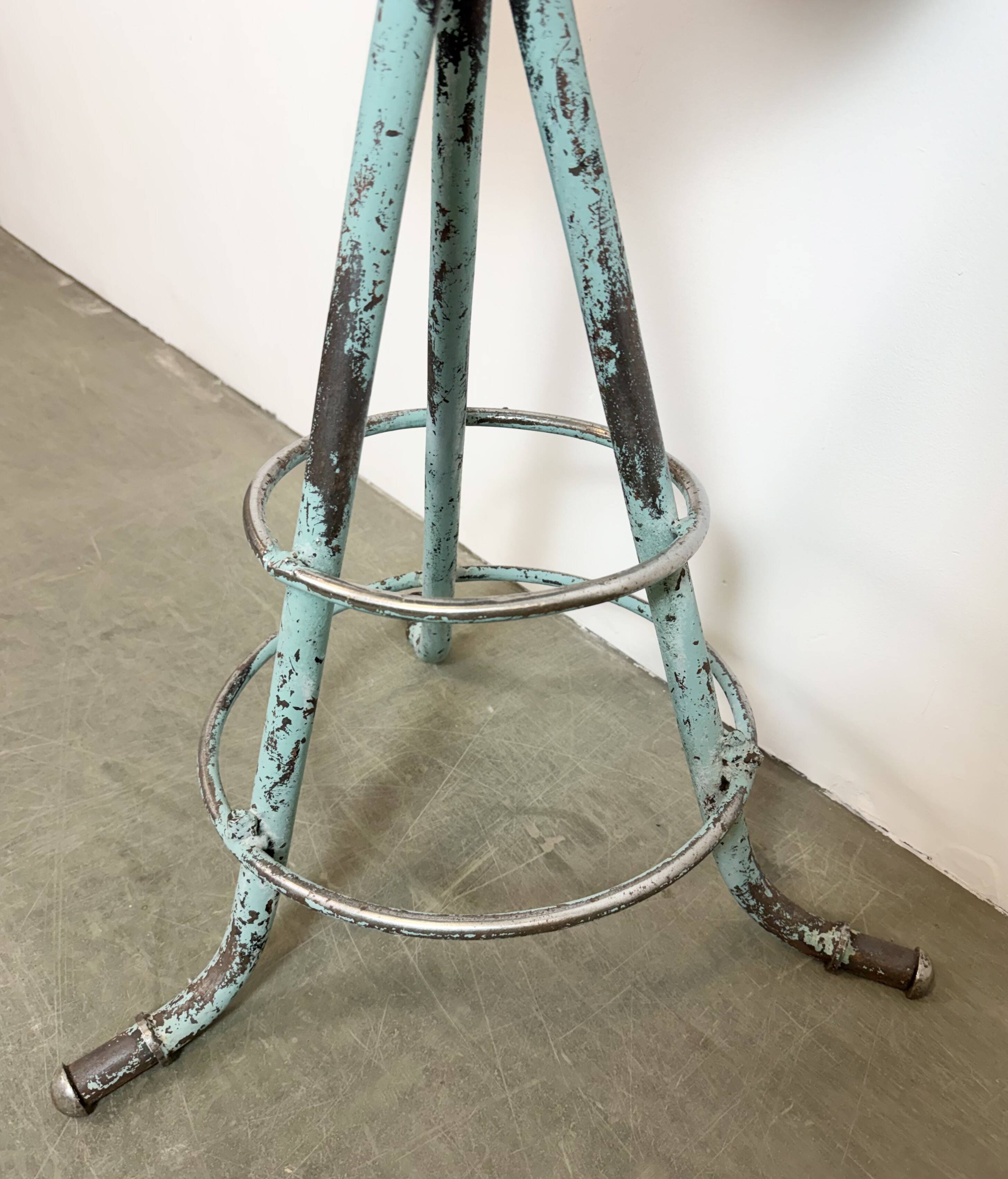 Green Industrial Workshop Stool, 1960s