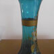 Early 20th century vase - turquoise glass and painted decoration