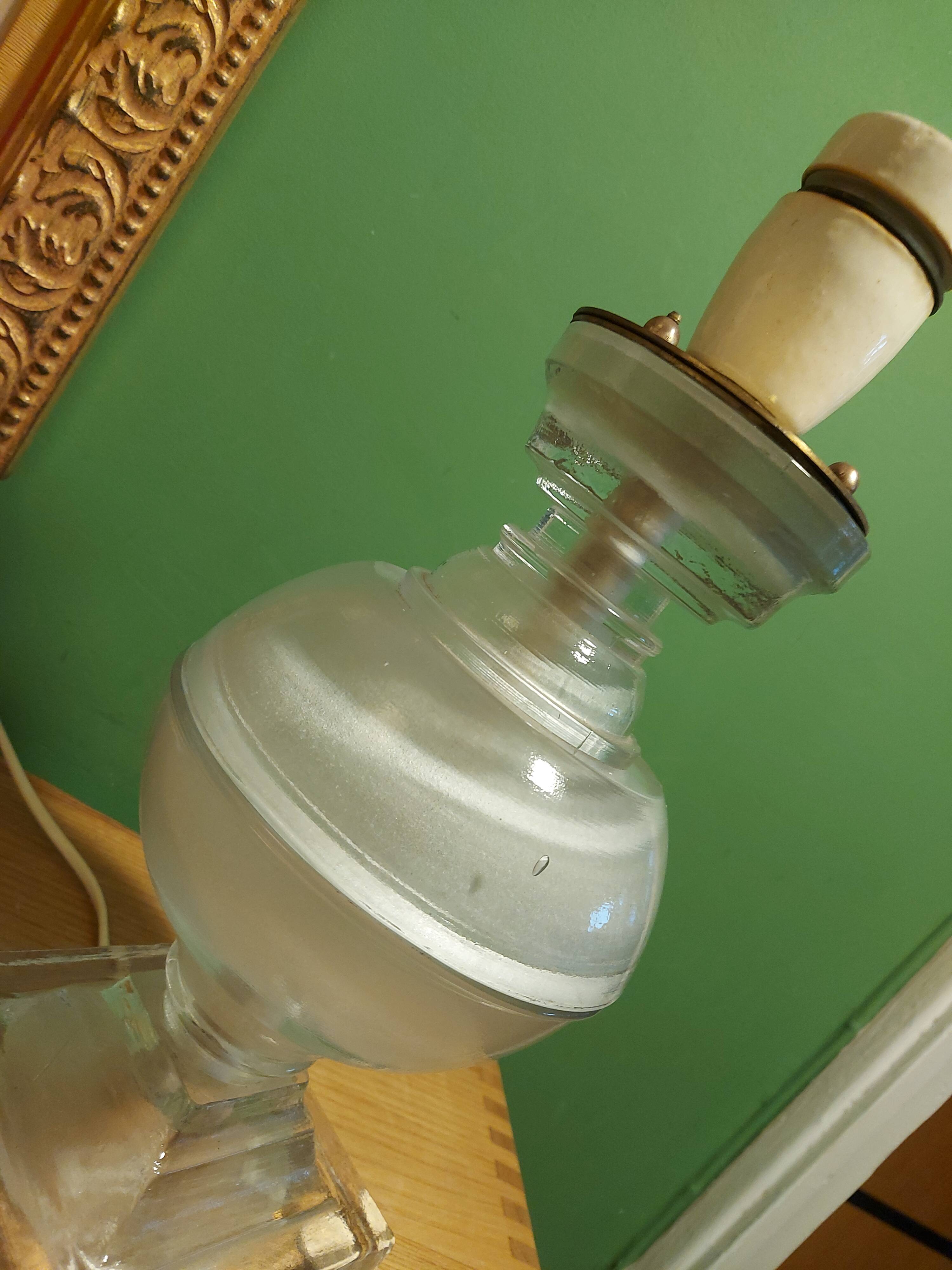 Lamp bases in blown glass, molded, Medici, baluster