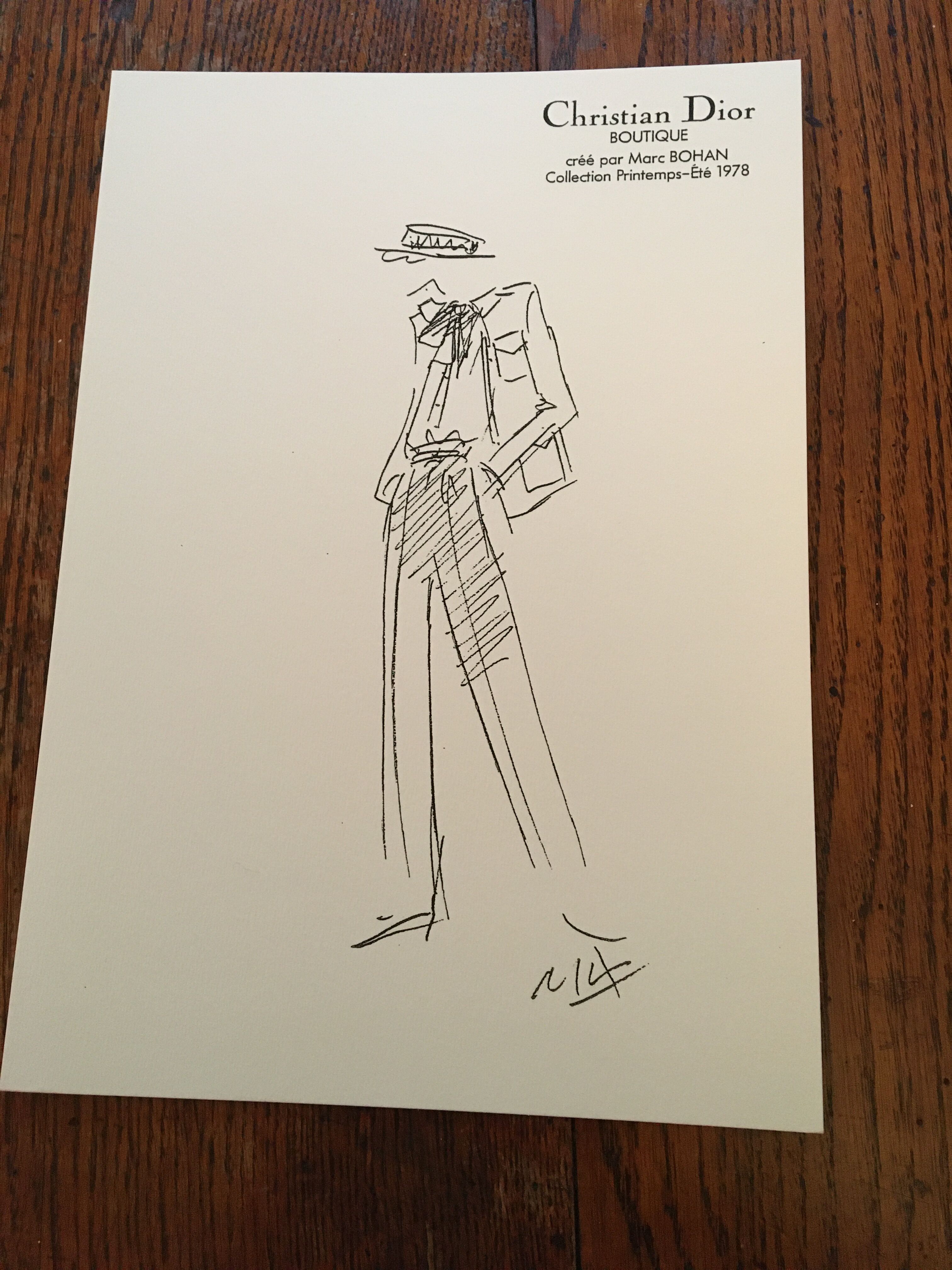 Christian Dior, illustration de mode de presse collection printemps - été 1978