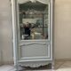 Louis XV display cabinet in solid cherry wood, patinated in Gustavian grey.