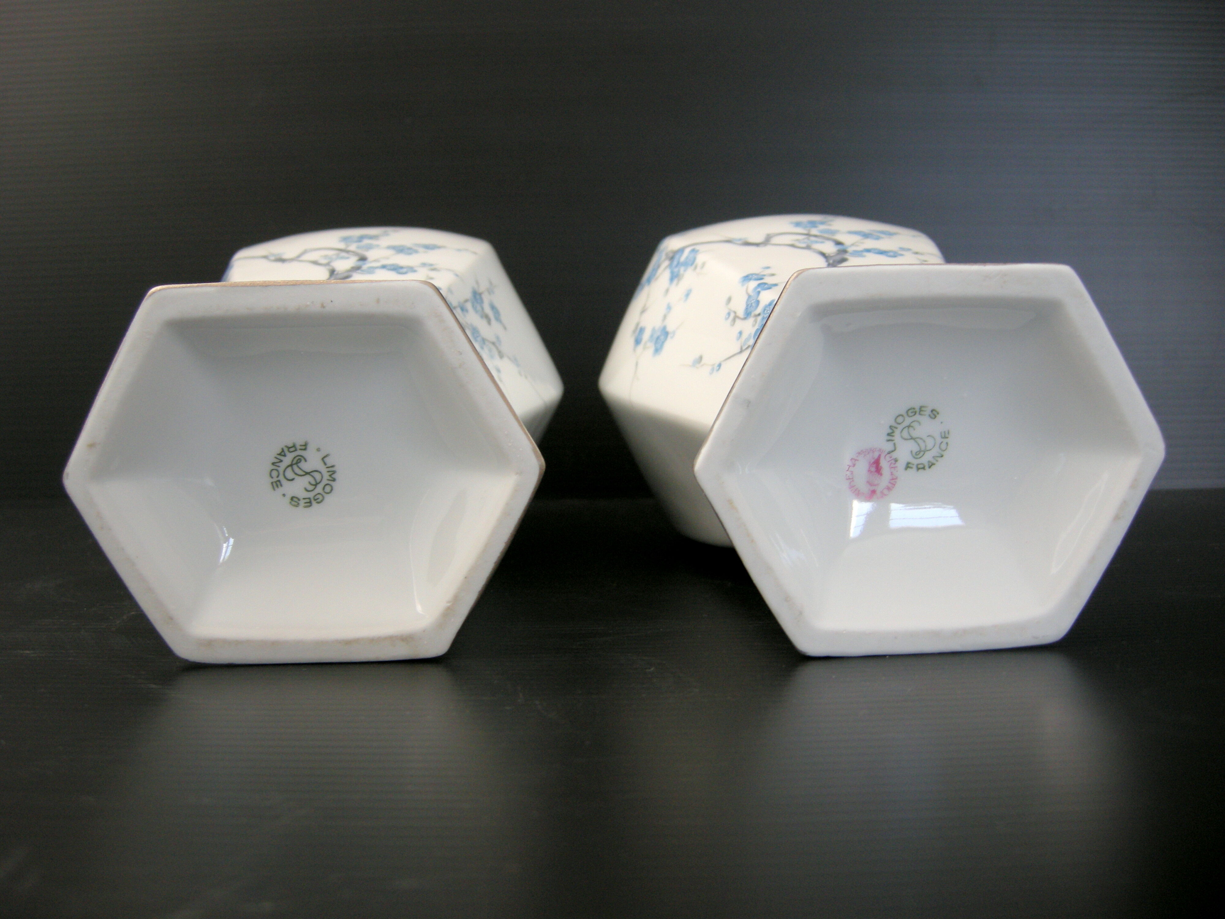 Paire de vases vintage 1960 porcelaine de Limoges