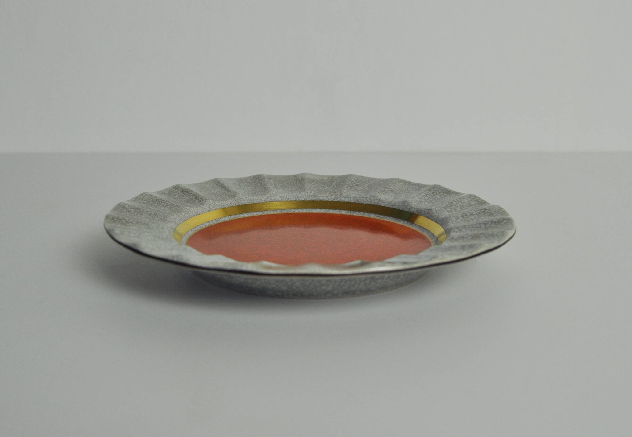 Royal Copenhagen Crackle glaze porcelain ashtray, Denmark 1950s