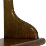 Vintage book shelf wall rack 1970s in dark oak - minimalist design