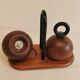 A set of pepper and salt mills designed by C Jörgensen for Bodum Denmark. late 20th century.