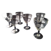 6 art deco water glasses or large wine glasses