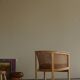 Mid century rud thygesen armchair in cane and leather, king series botium, 1980s