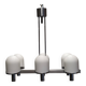 Space Age chandelier with 6 lights in white sandblasted opalines from the 60s/70s