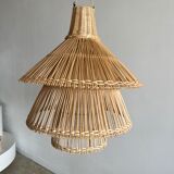 Rattan pendant lamp or light in the shape of an Asian lantern