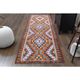 1970s Vintage Turkish Oushak Handmade Wool Cotton Brown Runner Rug 101x314