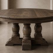 Table ronde à piétement tourné