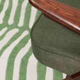 Scandinavian armchair in green velvet