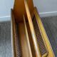 Wooden and rattan magazine rack from the 50s and 60s