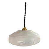 Suspension soucoupe verre translucide
