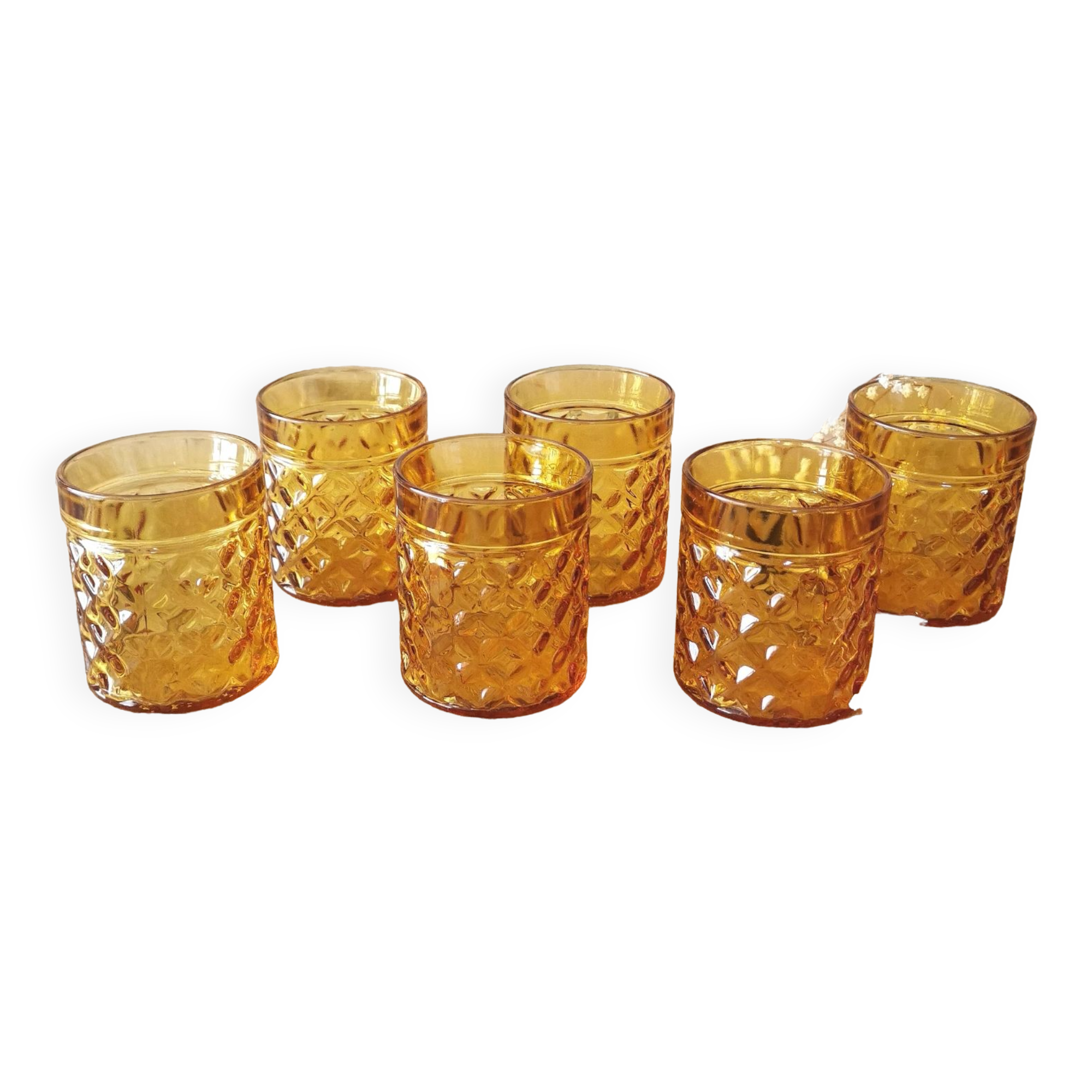 Vintage pernod glasses, amber glass