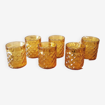 Vintage pernod glasses, amber glass