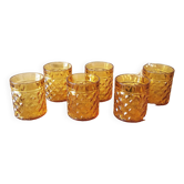Verres pernod vintage, verre ambré