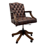 English Chesterfield Office Chair Oxblood