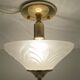 Glass and gilded metal ceiling lamp