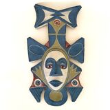 Painted terracotta wall mask