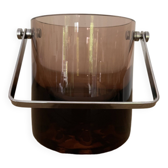 Vintage glass ice cube bucket