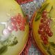 Set of 10 vintage 1960s glass shade lamps with grape decoration